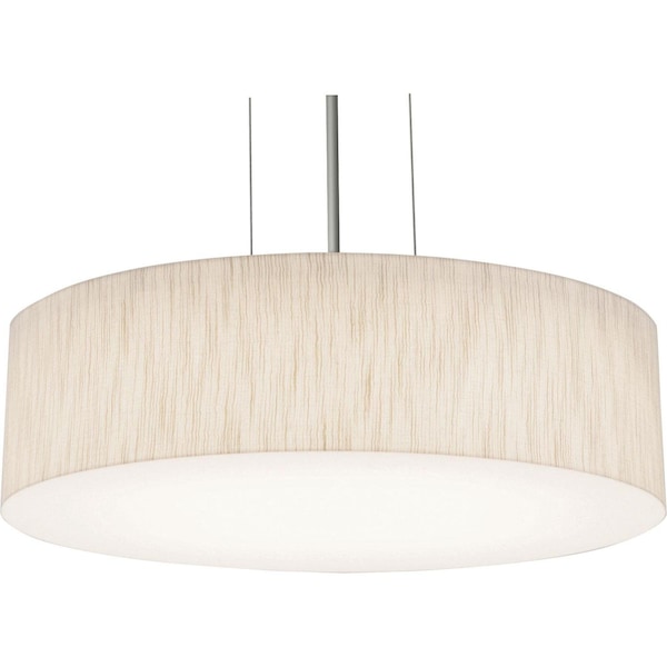 Anton 19" LED Pendant - Satin Nickel Finish - Jute Shade
